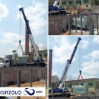 Operação com o Guindaste Rodoviário Cunzolo GS700 para a descarga e içamento de um forno pesando 10.5 toneladas na cidade de Taubaté.