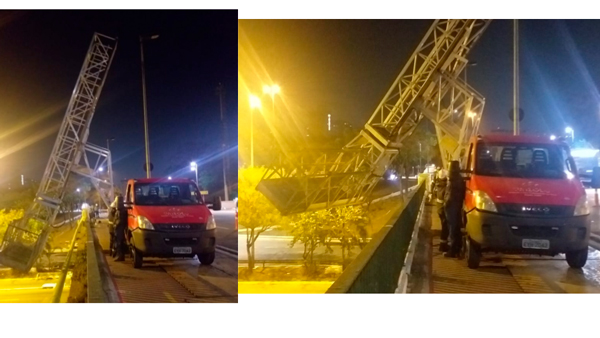 Barin em operação noturna na ponte da Casa Verde em São Paulo.